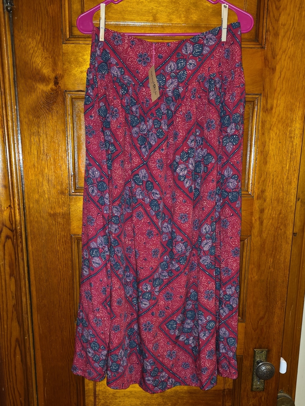 Natural Life Red Floral Maxi Skirt